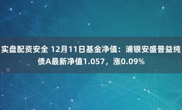 实盘配资安全 12月11日基金净值：浦银安盛普益纯债A最新净值1.057，涨0.09%