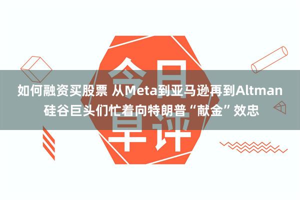 如何融资买股票 从Meta到亚马逊再到Altman 硅谷巨头们忙着向特朗普“献金”效忠