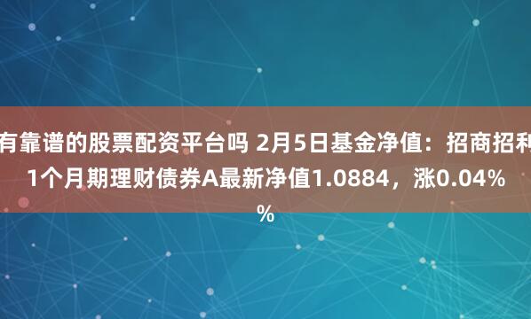 有靠谱的股票配资平台吗 2月5日基金净值：招商招利1个月期理财债券A最新净值1.0884，涨0.04%