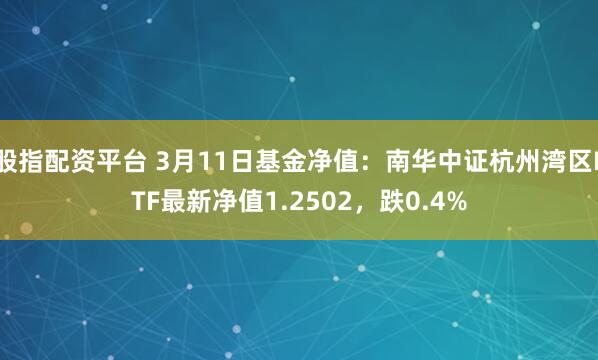 股指配资平台 3月11日基金净值：南华中证杭州湾区ETF最新净值1.2502，跌0.4%